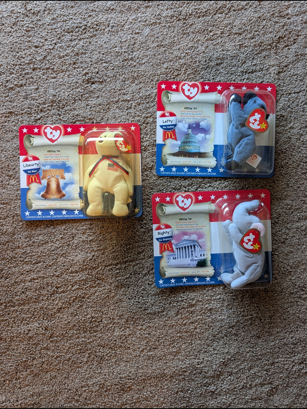 Ty Beanie Babies American Trio Collectible Set